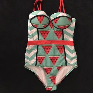 MODCLOTH Retro One Piece Watermelon Swimsuit